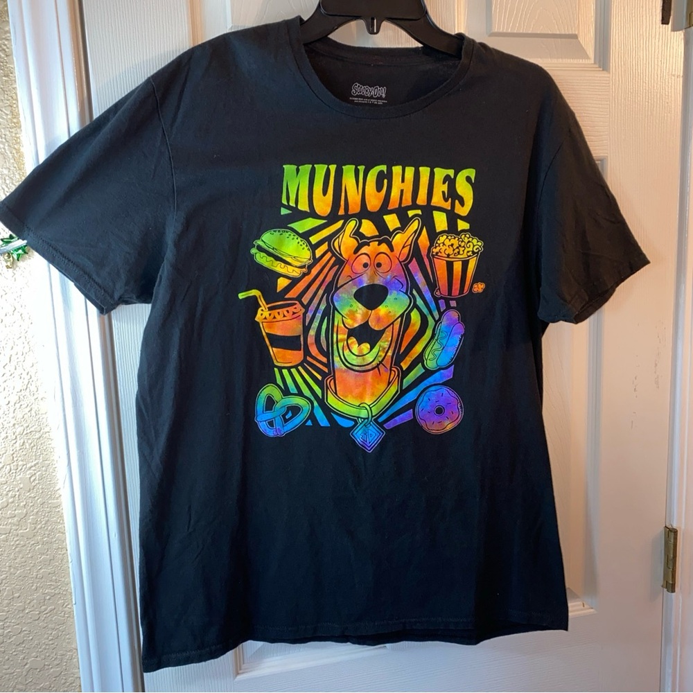 Scooby-Doo Mens L LARGE T-Shirt Graphic Tee Munchies Food Funny Adult (Defect)